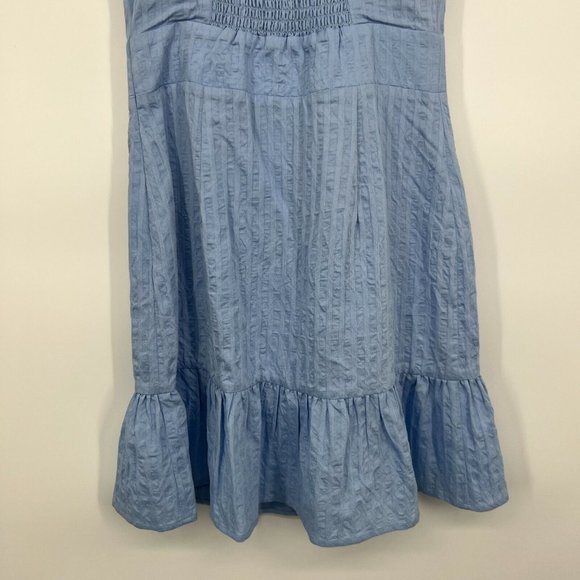 Sage The Label Dress Infinity Mini Blue Striped Sleeveless Ruffle - Picture 11 of 12